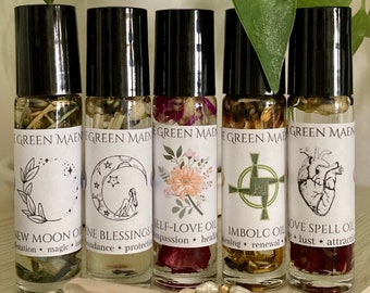 Choose 5 Intention Oils – Ritual Oils, Witchcraft Supplies, Witchy Perfumes, Wiccan Supplies, Manifest, Attract Love, Deity Work, Self-Love