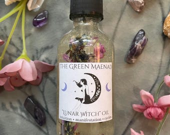Lunar Witch Oil ~ Intention Oil, Ritual Oil, Spell Oil, Moon Witch, Lunar Perfume, Lunar Spell, Psychic Oil, Manifestation Oil, Intuition