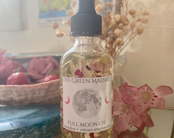 Full Moon Oil ~ Ritual Oil for Lunar Magic, Manifestation, Cleansing, Charging, Divination Oil ~ Wiccan Supplies, Witchcraft Supplies