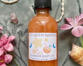 Summer Baby Oil ~ Intention Oil, Ritual Oil, Summer Perfume, Optimism, Joy, Energy, Leo Gift, Cancer Gift, Virgo Gift, Fire Sign, Spell Oil