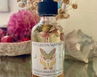 Transformation Oil ~ Intention Oil, Ritual Oil, Transmutation Oil, Spiritual Oil, Spell Oil, Basil, Clary Sage, Grounding Oil, Rebirth Oil