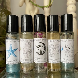 Choose 5 Intention Oils – Ritual Oils, Witchcraft Supplies, Witchy Perfumes, Wiccan Supplies, Manifest, Attract Love, Deity Work, Self-Love