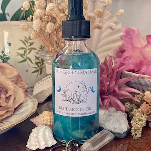 Blue Moon Oil ~ Intention Oil, Ritual Oil, Lunar Oil, Blue Moon Spell, New Moon Oil, Full Moon Oil, Manifestation Oil, Manifestation Spell