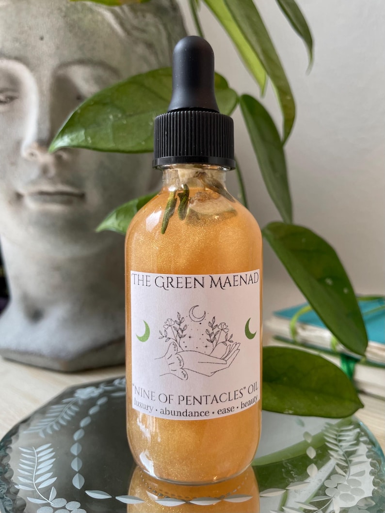 Nine of Pentacles Oil ~ Intention Oil, Ritual Oil, Tarot Oil, Tarot Cards, Tarot Perfume, Luxury Oil, Prosperity Oil, Abundance Oil, Luck bild 2