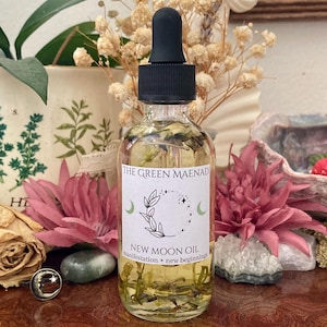 New Moon Oil ~ Ritual Oil, Lunar Magic, Hedge Witch Oil, Manifestation Oil, New Beginnings, Witchcraft Supplies, Wiccan Supplies, Spell Oil