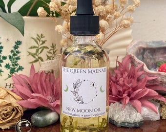 New Moon Oil ~ Ritual Oil, Lunar Magic, Hedge Witch Oil, Manifestation Oil, New Beginnings, Witchcraft Supplies, Wiccan Supplies, Spell Oil