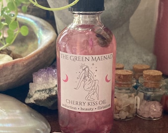 Cherry Kiss Oil ~ Intention Oil, Love Oil, Attract Love Oil, Come to Me Oil, Glamour Magic, Beauty Magic, Love Magic, Goddess Oil