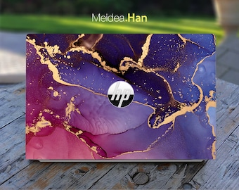 Hp Laptop Skin elitebook Personalized Customizable Purple Marble Vinyl Sticker for Spectre Envy Pavilion Victus Omen Elite Probook