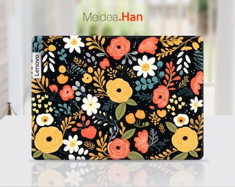 Laptop Skin Protect Lenovo Cute Decals Customizable Personalised Flowers Pattern Design For Legion Yoga Slim Thinkpad Thinkbook Ideapad
