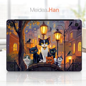Macbook Air 13 Skin Laptop Aufkleber Niedliche Katze Muster Macbook Pro Schutzfolie Mode Vinyl Wrap Aufkleber Kunst Display für Macbook Pro Air