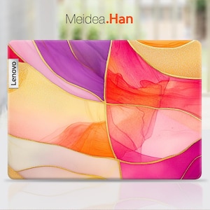 Laptop Decals Lenovo E16 Gen 1 Skins Custom Sticker Personalised Gift Colorful Marble Design for Legion Yoga Slim Thinkpad Thinkbook Ideapad
