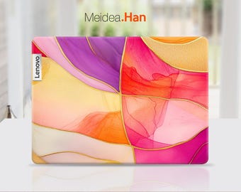 Calcomanías para portátiles Lenovo E16 Gen 1, pegatinas personalizadas, regalo personalizado, diseño de mármol colorido para Legion Yoga Slim Thinkpad Thinkbook Ideapad