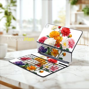 11 Magic Keyboard Folio Skin Smart Decal Personalized Colorful Floral Design Gift for Magic Keyboard Smart Keyboard Folio Smart Folio Vinyl