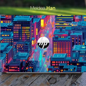 Hp Laptop Skin Protection Art Gift Custom Sticker City Night Scene Art Design Vinyl Decal for Spectre Envy Pavilion Victus Omen Elite Proboo