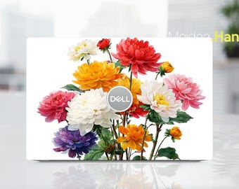 Custom Laptop Case Dell 15 DC15250 Decal Beautiful Flower Bouquet Design Vinyl Sticker Art Gift for Xps Latitude Inspiron Alienware Precison