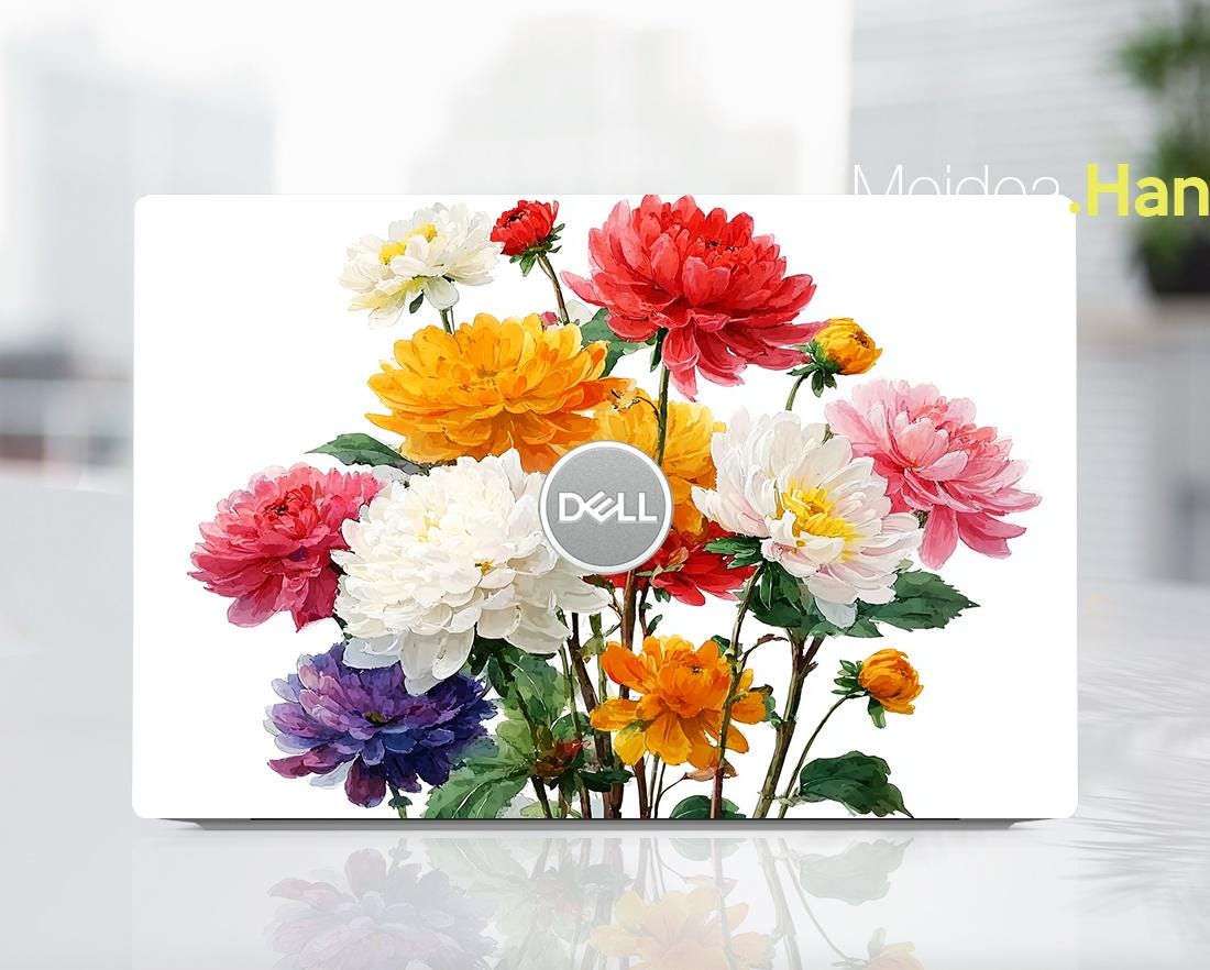 Custom Laptop Case Dell 15 DC15250 Decal Beautiful Flower Bouquet ...