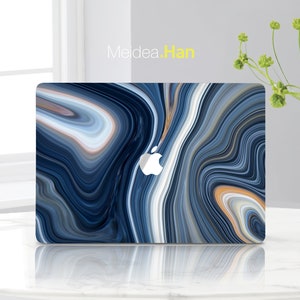Macbook Air Decals Custom Gift Cool Blue Marble Design Macbook Protective Skin Stylish Macbook Pro Advanced Skin Apple laptop sticker