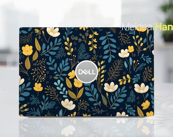 Dell 15 Laptop Skin Pre-Cut Decal Personalized Handmade Gift Yellow Flower Design Vinyl Sticker for Xps Latitude Inspiron Vostro Precision