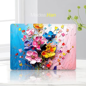 Macbook Skin Personalization Gift Pink Oil Painting Design Macbook Pro Protective Skin Stylish Macbook Decal Personalized Vinyl Wrap Sticker