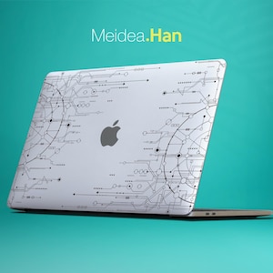 Laptop Skin Transparent Printed Decals Black Line Skin Custom Geometric Pattern Protective Film for Transparent Macbook Air Decal Gift