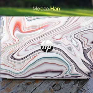 Hp Pavilion Laptop Cover 15 Inch Personalized Customizable Marble Texture White Vinyl  For Spectre Envy Pavilion Victus Omen Elite Probook