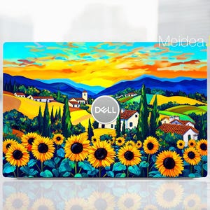 Laptop Skin Dell Latitude 9420 Personalized Sticker Sunflower Art Design Gift for Her for Xps Latitude Inspiron Vostro Alienware Precision