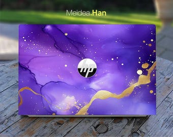 Hp Laptop Skin Gift for Him Designed Accessories Purple Marble Art Design Vinyl Sticker for Specter Envy Pavilion Victus Omen Elite Probook