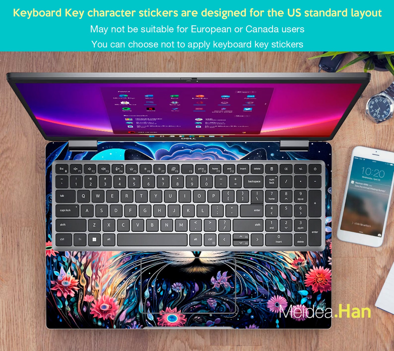 Custom Laptop Skin Hp Pavilion X360 Cute Decal Personalised Gift Black ...
