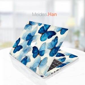 MacBook Pro 16 Laptop Schutzhülle Apple Macbook Vinyl Aufkleber Personalisierte anpassbare Blauer Schmetterling Muster Design Kunst Zubehör