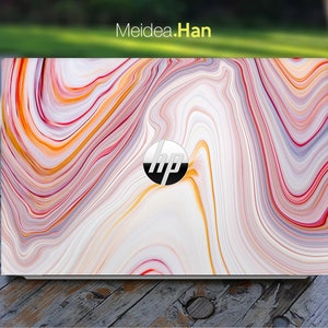 Hp Laptop Skin Spectre X360 2-In-1 Personalized Customizable Gray Marble Texture Vinyl For Spectre Envy Pavilion Victus Omen Elite Probook