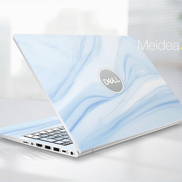 Custom Laptop Skins Dell Inspiron Accessories Personalization blue Marble design vinyl decals For Xps Latitude Inspiron Alienware Precison