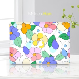 Macbook Accessorie Personalization Gift Colorful Flower Sketch Design Mac Pro Protective Skin Stylish Apple Decal Art Display Vinyl Sticker
