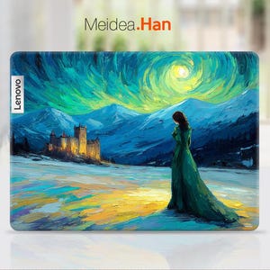 Thinkpad X1 Carbon Gen 12 Skin Laptop Decal Custom Sticker Birthday Gift Oil Painting Beauty Design for Legion Yoga Slim Thinkbook Ideapad