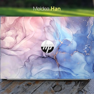 Hp Envy Laptop Skin, Personalized Customizable Blue Marble Texture Vinyl for Spectre Envy Pavilion Victus Omen Elite Probook
