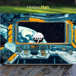 Laptop Sticker Hp Ultra-Thin Skin Protective Accessories Decal Space Capsule Art Design for Spectre Envy Pavilion Victus Omen Elite Probook