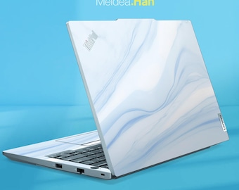 Calcomanía de vinilo con diseño de mármol azul para portátil T470, protector para Slim Legion, Ideapad, Yoga, Thinkbook y Thinkpad.