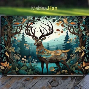 Hp Laptop Skin Custom Decal Personalization Design Green Theme Cartoon Deer Pattern For Spectre Envy Pavilion Victus Omen Elite Probook