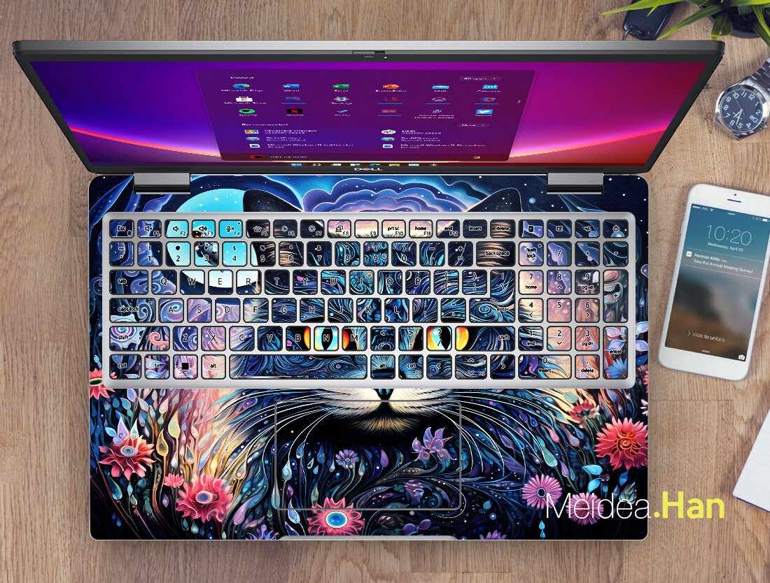 Custom Laptop Skin Hp Pavilion X360 Cute Decal Personalised Gift Black ...