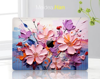Macbook Skin Personalization Gift Pink Oil Painting Design Macbook Pro Protective Skin Stylish Macbook Decal Personalized Vinyl Wrap Sticker
