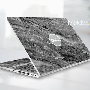 Custom Laptop Skins Dell Decals Personalization Gifts Abstract Designs Gray Marble Texture For Xps Latitude Inspiron Alienware Precison
