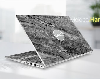 Custom Laptop Skins Dell Decals Personalization Gifts Abstract Designs Gray Marble Texture For Xps Latitude Inspiron Alienware Precison