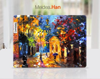 Lenovo Yoga 9 2-in-1 スキンシール カスタムステッカー ビニール製 デカール ユニークなギフト 夜景油絵デザイン Legion Yoga Thinkpad Thinkbook Ideapad用