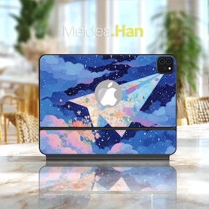Skin for iPad Air 11 2025 Magic Keyboard Sticker Oil Painting Paper Plane Design Back to school Gift  for Smart Folio Magic Keyboard Folio