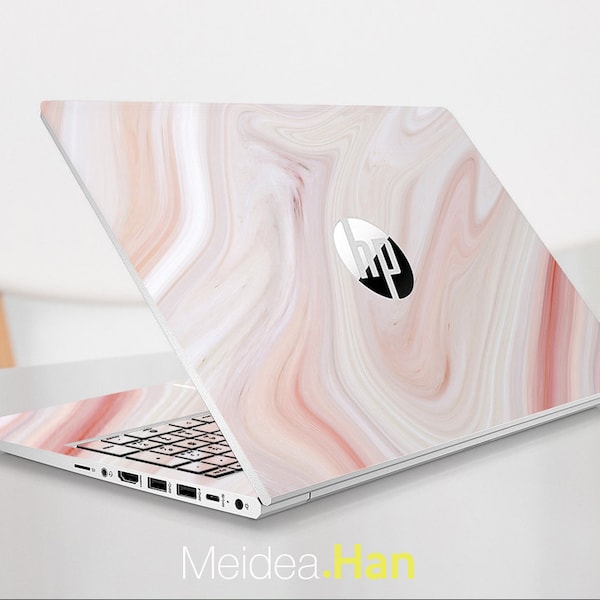 Hp Laptop Skin 14 pulgadas personalizado textura de mármol vinilo abstracto blanco para Spectre Envy Pavilion Victus Omen Elite Probook