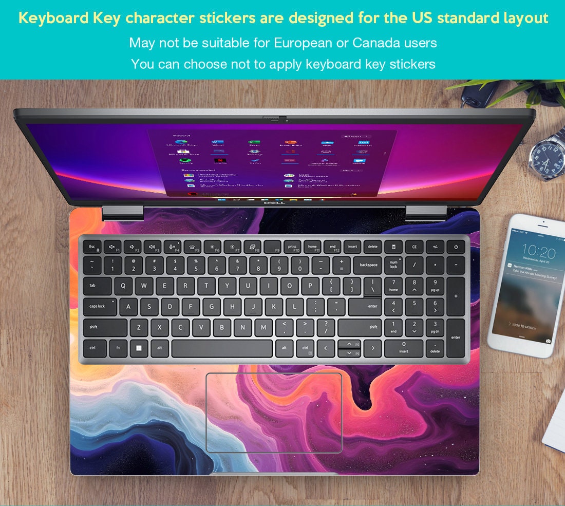 Custom Laptop Skin Dell Xps 15 Vinyl Decal Personalization Colorful ...