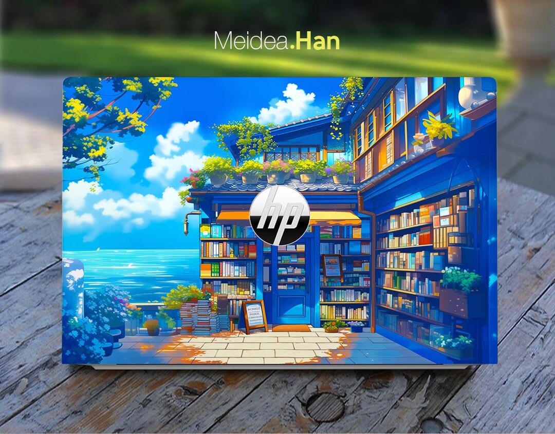 Laptop Skin Protect Hp Blue Skin Personalized Gift Custom Sticker Anime ...