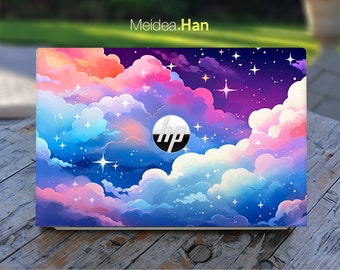 Hp Laptop Skin Envy X360 Vinyl Decal Personalized Gifts Customizable Colored Clouds Design for Spectre Envy Victus Omen Elite Probook