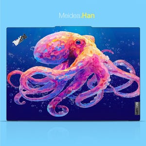 ThinkPad X1 Yoga Gen 8 Vinyl Decal Custom Laptop Accessories Big Octopus Design for Lenovo Legion Thinkpad Thinkbook Ideapad