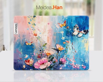 Vinilo personalizado para portátil Lenovo, diseño de mariposas al óleo, para Slim Legion, Yoga, Thinkbook, Ideapad y Thinkpad.