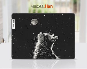 Calcomanías de piel para portátil Lenovo, calcomanías personalizadas, regalo personalizado, calcomanía de vinilo con diseño de gato para Lenovo Slim Legion, Ideapad Yoga, Thinkbook y Thinkpad.